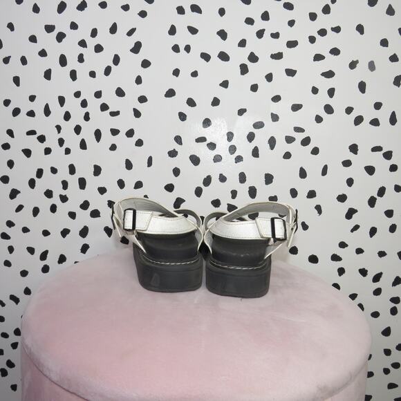 Wonder Nation White Glitter Open Toe Girls Platform Sandals - Picture 5 of 8